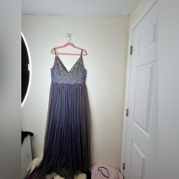 ANTHROPOLOGIE BHLDN Avery Maxi Dress in Hydrangea Size 16 - Picture 5 of 13